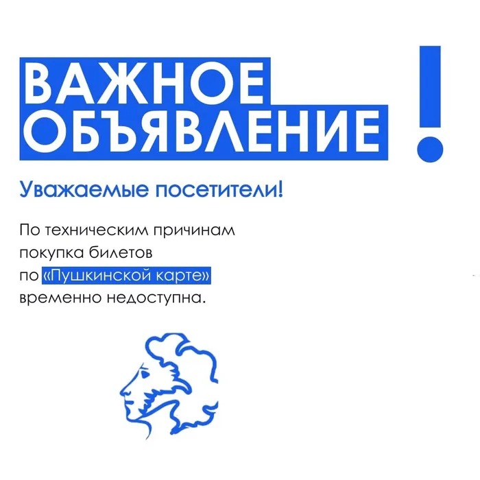 Временно приостановлена оплата по Пушкинской карте